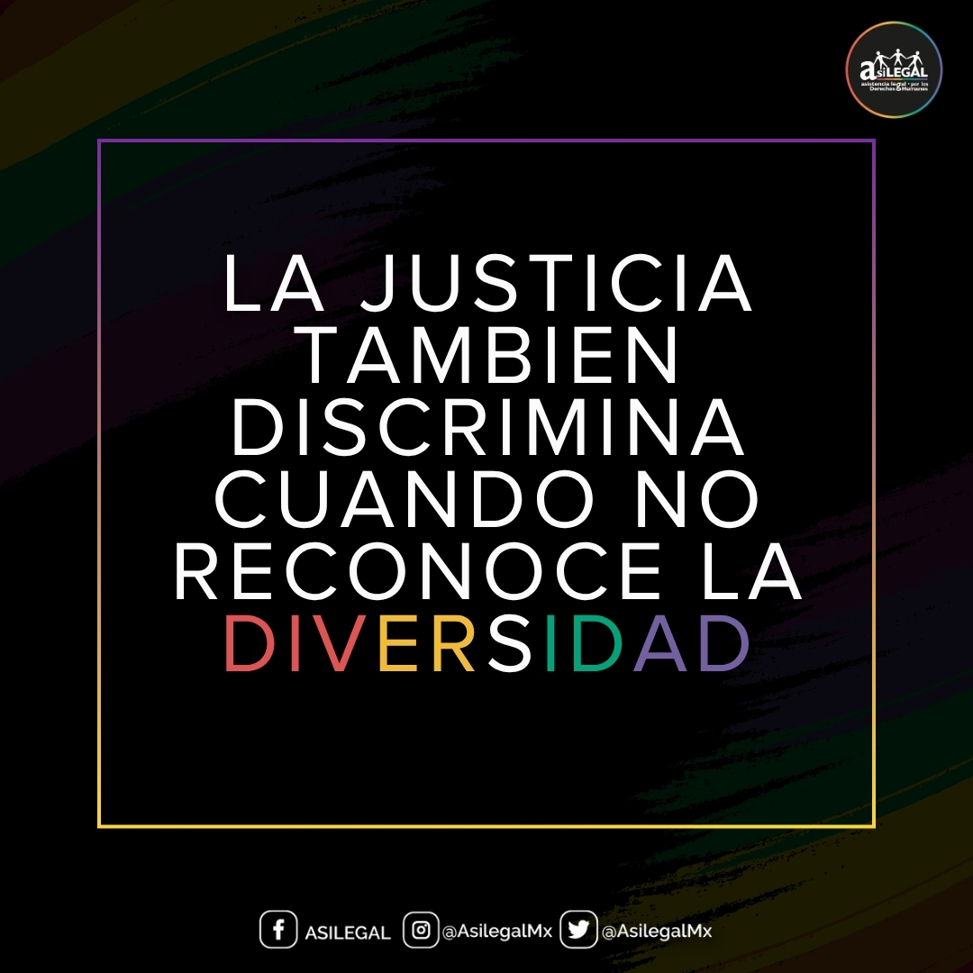 AsilegalMx's tweet photo. #ASILEGAL | La justicia no es neutral cuando ignora la diversidad.
Las personas LGBTIQ+ enfrentan barreras, discriminación y violencia dentro del sistema de justicia.
En ASILEGAL trabajamos por un sistema que garantice derechos para todas las personas. #ASILEGAL #DerechosHumanos https://t.co/OwpzrA6QoJ