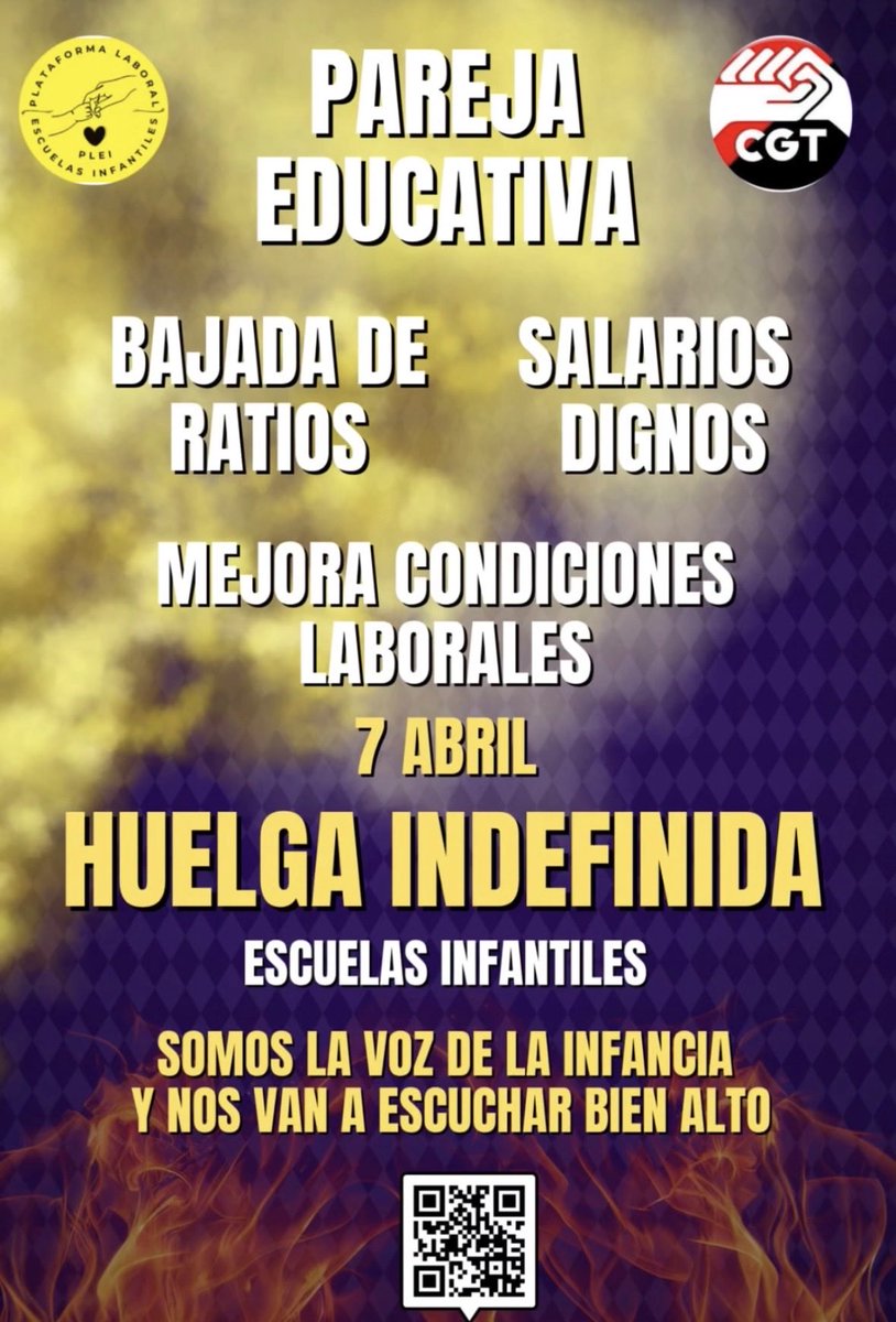 evaanuc's tweet photo. El 7 de abril las educadoras infantiles decimos BASTA ✋ Huelga indefinida por salarios dignos y condiciones justas.
Cuidamos lo más importante, pero somos las más olvidadas.
 La vocación no paga facturas.
Sin nosotras, el mundo se para. 💛 #HuelgaEducacionInfantil #7DeAbril https://t.co/pDzX50IjsJ