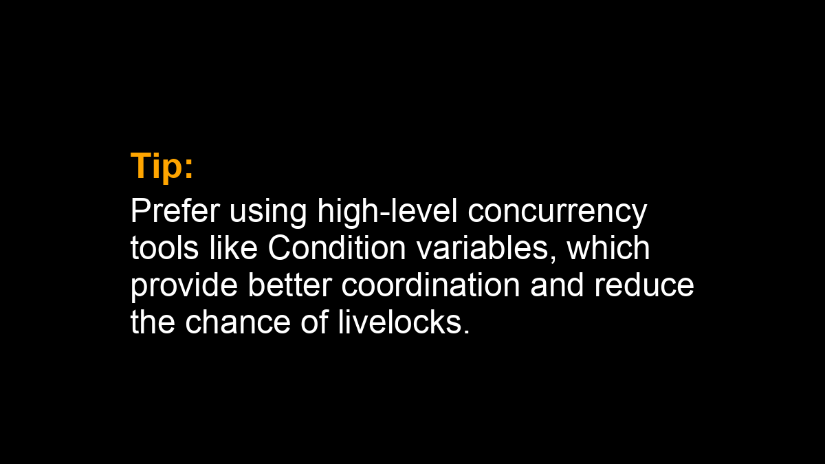 SuperFastPython's tweet photo. Tip: Prefer using high-level concurrency tools like Condition variables, which provide better coordination and reduce the chance of livelocks.
#Python #Concurrency https://t.co/xCGpaO78v8