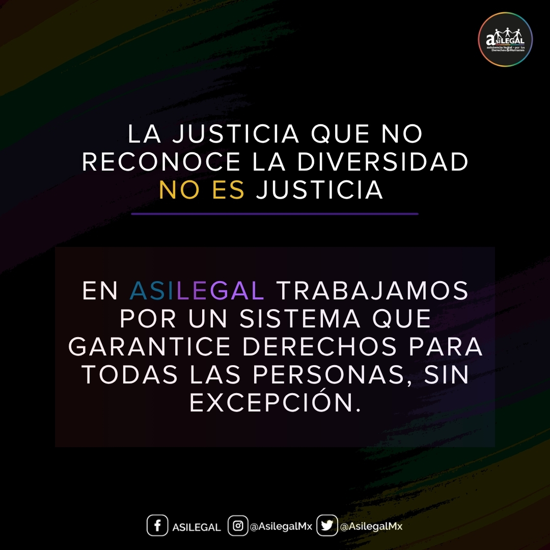 AsilegalMx's tweet photo. #ASILEGAL | La justicia no es neutral cuando ignora la diversidad.
Las personas LGBTIQ+ enfrentan barreras, discriminación y violencia dentro del sistema de justicia.
En ASILEGAL trabajamos por un sistema que garantice derechos para todas las personas. #ASILEGAL #DerechosHumanos https://t.co/OwpzrA6QoJ