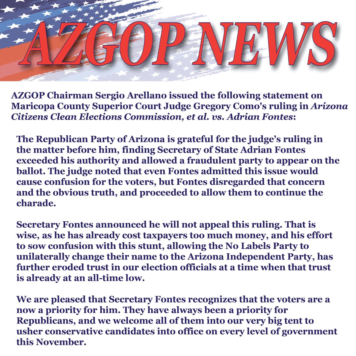 Republican Party of Arizona tweet media