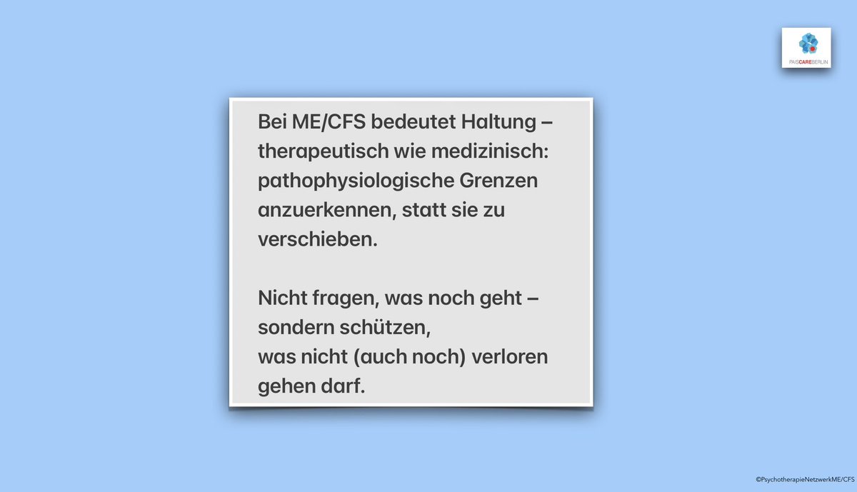 GrandeBettina's tweet image. Schutz ist Versorgung.
Bei #MECFS heißt das:
#PEM erkennen,
keine Belastungssteigerung, Grenzen respektieren.
Schwer&amp;amp;schwerst Erkrankte
waren nicht
„schon immer so krank“.
Viele sind es geworden-
durch fehlende Behandlung,
Fehlbehandlungen,
Reha, fehlenden Schutz. 
#LearnAboutME