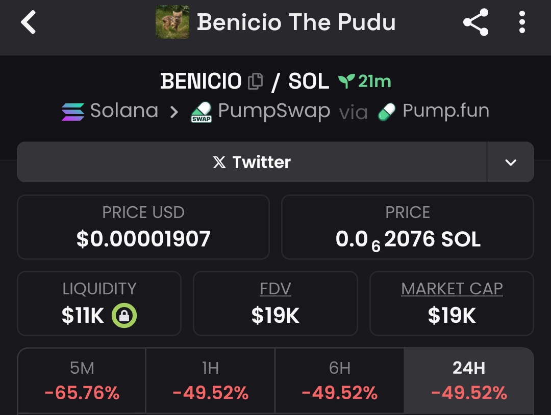 Raghavak0nSol's tweet photo. $BENICIO
MCAP: $19K
CA:
HTi6JahmSzq2s1B2zg7GG6Ev6cQEpoGRDRxKWATYpump
#SOL
#BENICIO
#BENICIOTHEPUDU https://t.co/DCUDLgiSyd