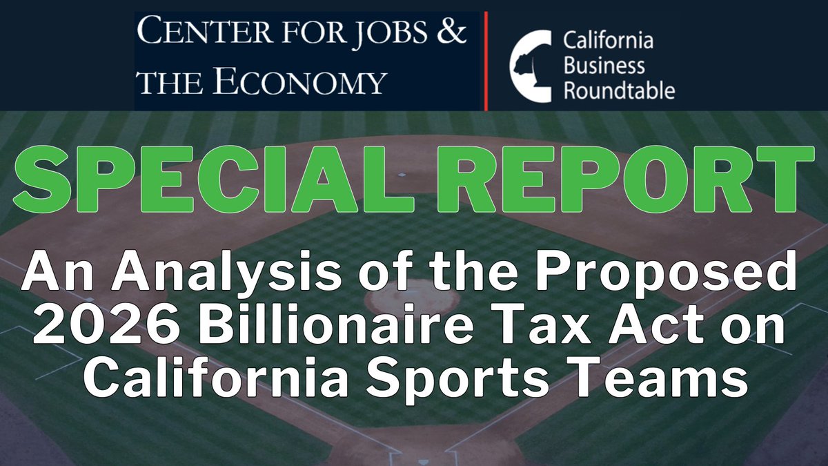 center4jobs's tweet photo. An #openingday special... Our latest report looks at how the proposed California #wealthtax will impact professional sports, including the @Dodgers, @Padres, @Angels, @Athletics,  and @SFGiants 

https://t.co/xLuYGV7Kso https://t.co/m4Q50WXdho