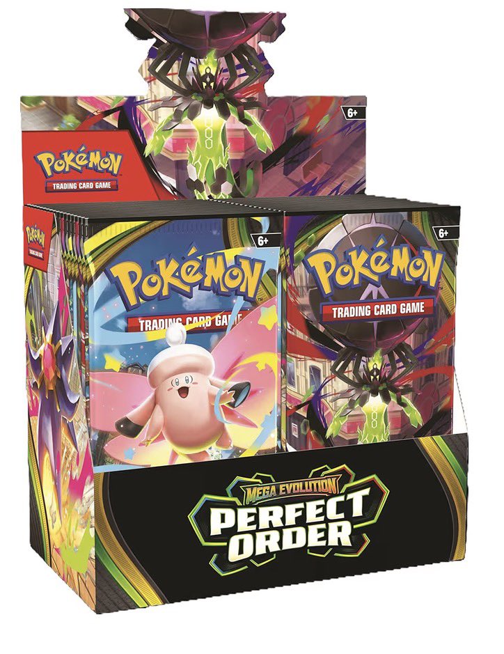 PokemonDealsX's tweet photo. Mega Evolution Perfect Order Booster Display is available to pre order at Amazon for $235.99

https://t.co/bIVABf8J0f

Has Amazon pre-order price guarantee. 

#Pokemon #ad https://t.co/gm5ckchW3j