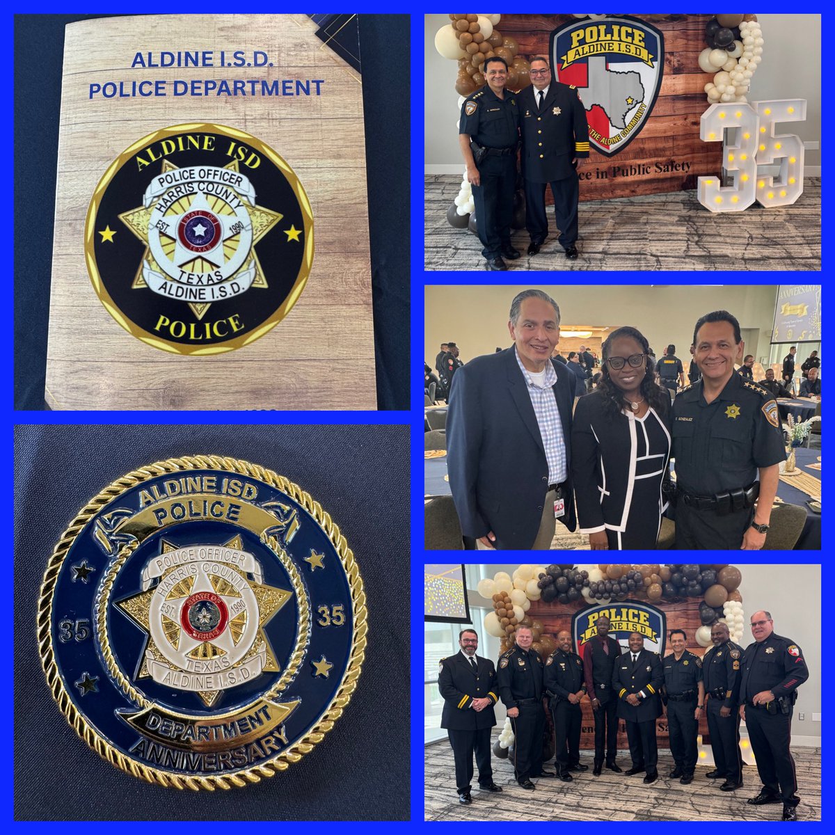 Today I had the privilege of attending the <a href="/AldinePolice/">Aldine ISD Police Department</a> 35th Anniversary celebration. Congratulations to Superintendent <a href="/drgoffney/">Dr. LaTonya M. Goffney</a> and Police Chief <a href="/paulscordova/">Paul S Cordova</a> on this milestone.

Chief Cordova leads an outstanding team, and I’m grateful for the strong partnership between the