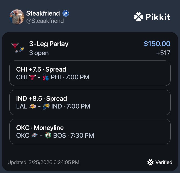 3 fav sides in the NBA tonight.