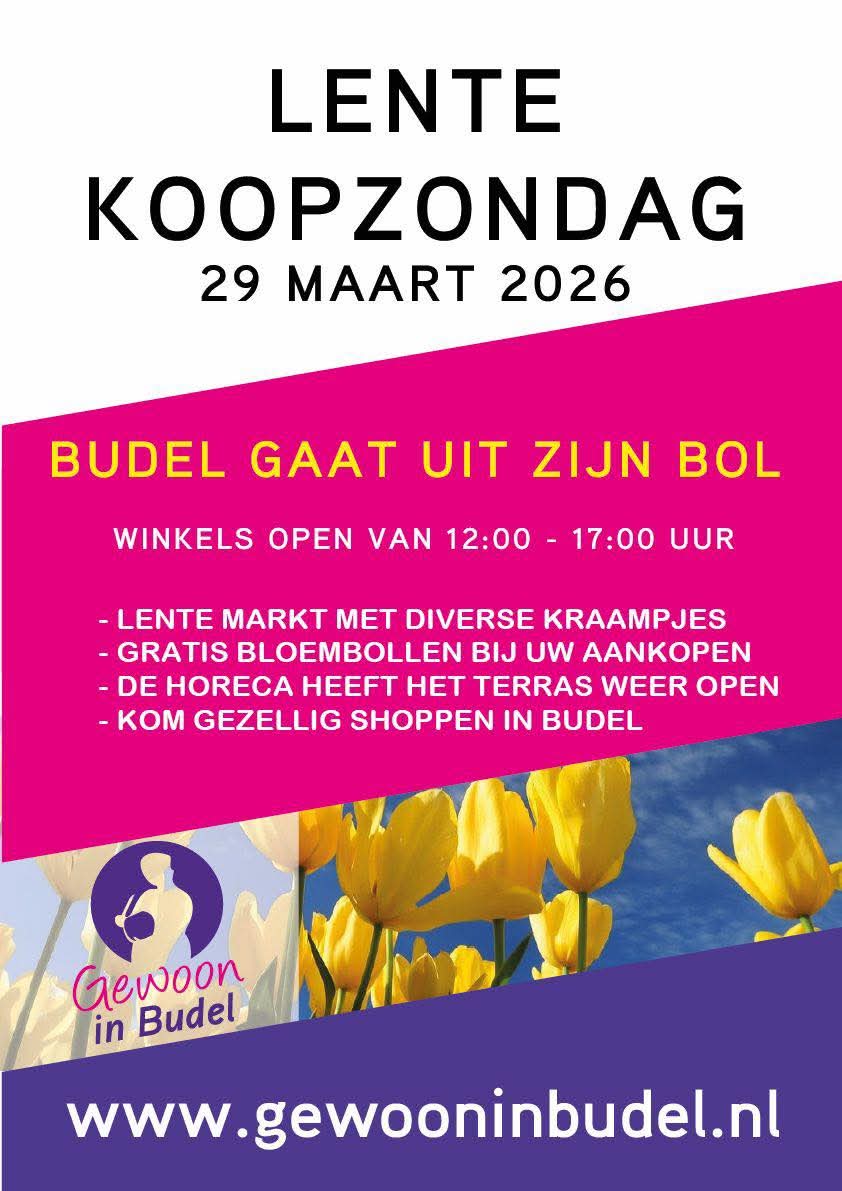 As weekend is er weer een koopzondag van 12:00-17:00u. Ook de VVV in het Schepenhuis is open en voor elke betalende klant is een zakje bloembollen.