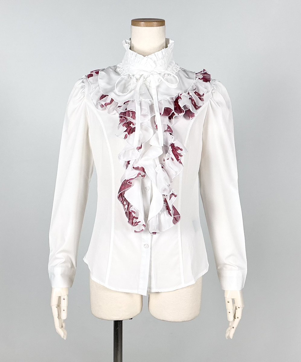 🥀【Blood Rose Ruffle Blouse】🥀 血の薔薇が滴るように舞う