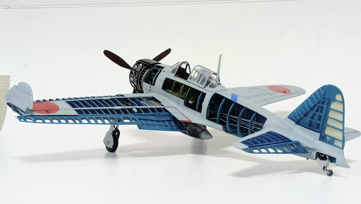 #今月作ったプラモ晒そうぜ
間もなく完成。零式艦上戦闘機21型の内部再現カットモデルを作ってみました。