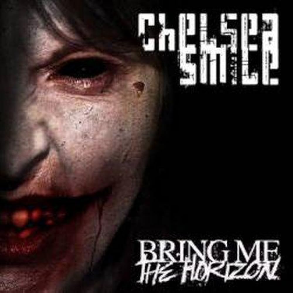 "I may look happy, but honestly, dear
The only way I'll really smile is if you cut me ear to ear
I see the vultures, they watch me bleed
They lick their lips, as all my shame spills out of me"

Bring Me The Horizon - Suicide Season - Chelsea smile