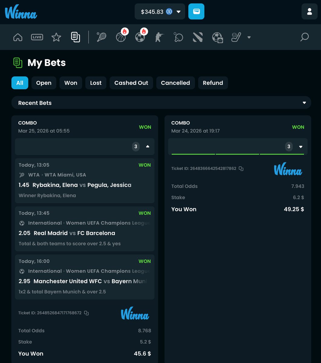OzCastillo's tweet image. I love Elena Rybakina 🇰🇿🎾📝✅🙋🏼‍♀️🤑.

I love Women FC Barcelona 🔥⚽️😮‍💨👱🏻‍♀️🙋🏻‍♀️🙋🏽‍♀️📝✅🤑🤭😁.

I love Women Bayern Munich 🔥⚽️😮‍💨🙆🏼‍♀️🙆🏻‍♀️🙆🏽‍♀️📝✅🤑🤪🤠🤓‼️.

#Winna 💙 Casino ♻️ Crypto Casino 🔞🎰🍀🧧😀 #Parley 🎯 #UWCL 🌟🌟🌟🌟🌟🌺 .

Thanks God 🔝🎊🎉🎨🖼️🙏🏼🤩🤗 !!.