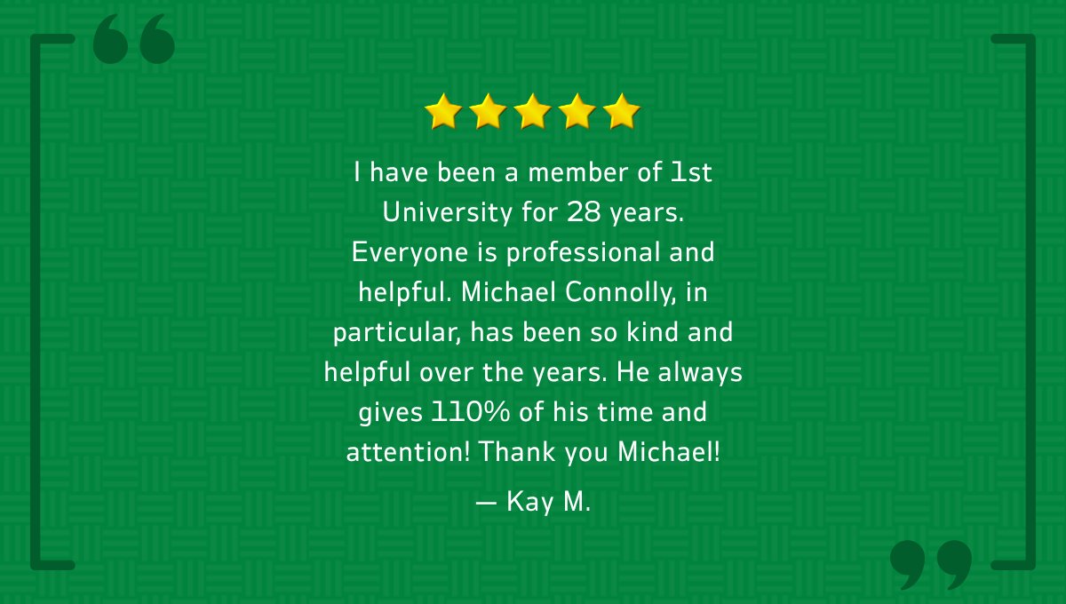 1UniversityCU's tweet photo. 28 years. 💚💛

That’s more than membership — that’s trust, relationships, and showing up for each other year after year.

Thank you for letting us be part of your journey, Kay. And shoutout to Michael for always giving 110%! 👏

#HelpingYouDoLife https://t.co/PZtPOnF3VT