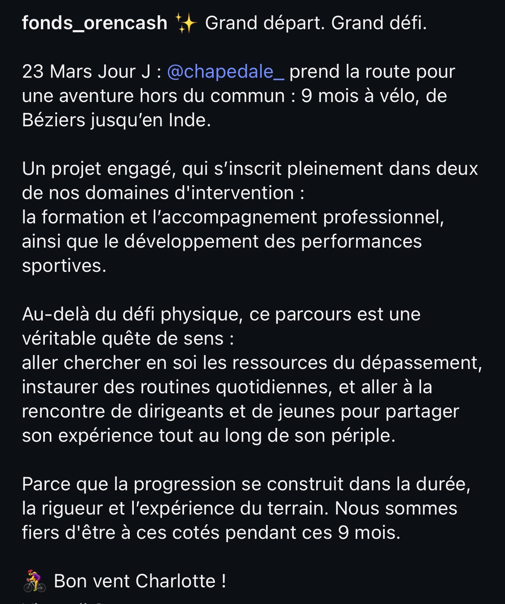 Gargi32354857's tweet image. Charlotte expresses her profound gratitude to Fonds de Dotation OR EN CASH 
instagram.com/fonds_orencash for their committed support to her journey to #SaveSoil 
They in turn express their pride to be able to help her Noble Endeavor

instagram.com/p/DWUBviSjMl7/…

instagram.com/p/DWT7YWJjMMr/…