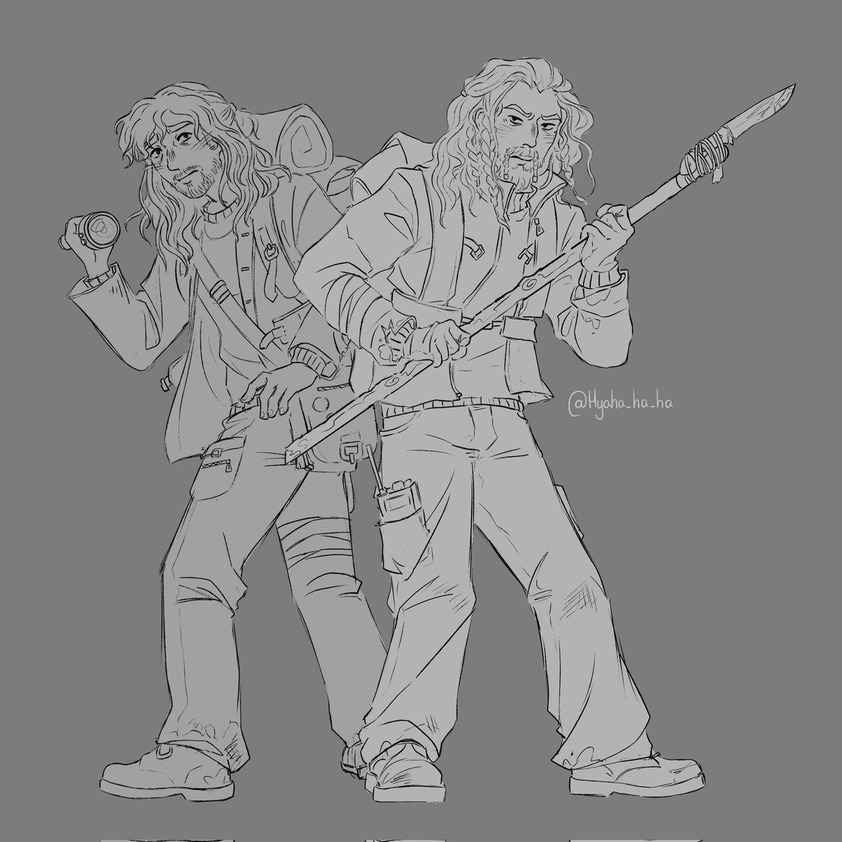 Yay the Hobbit Zombie Apocalypse AU
Featuring Kíli and Fíli 
#thehobbit