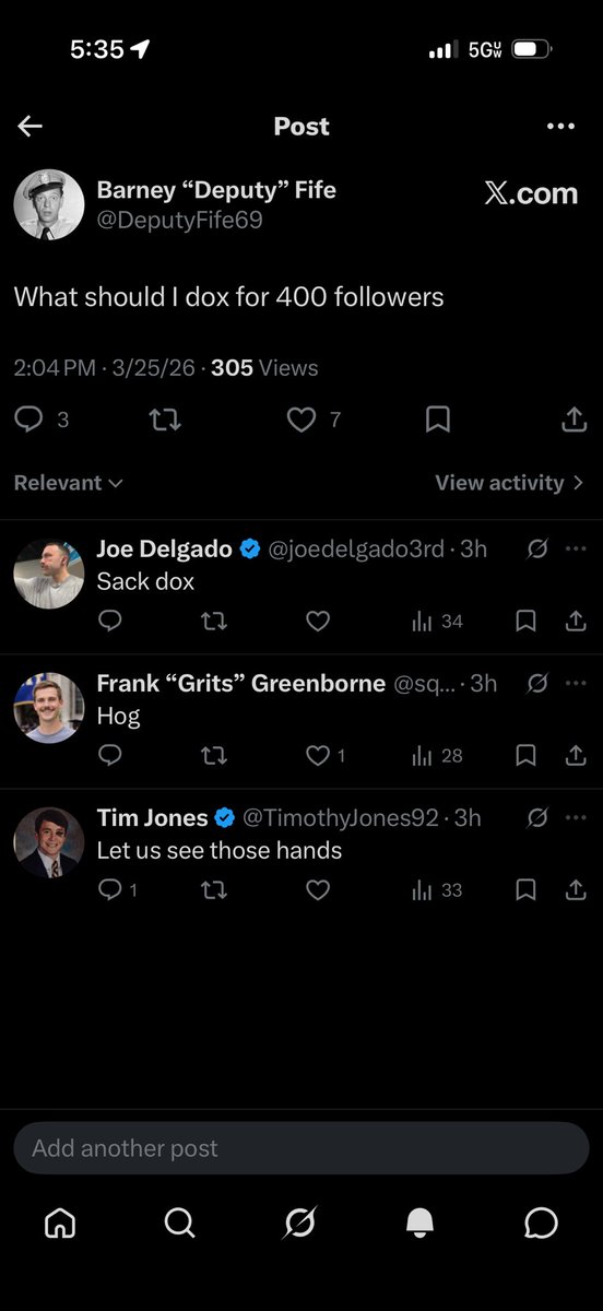 Barney “Deputy” Fife tweet media