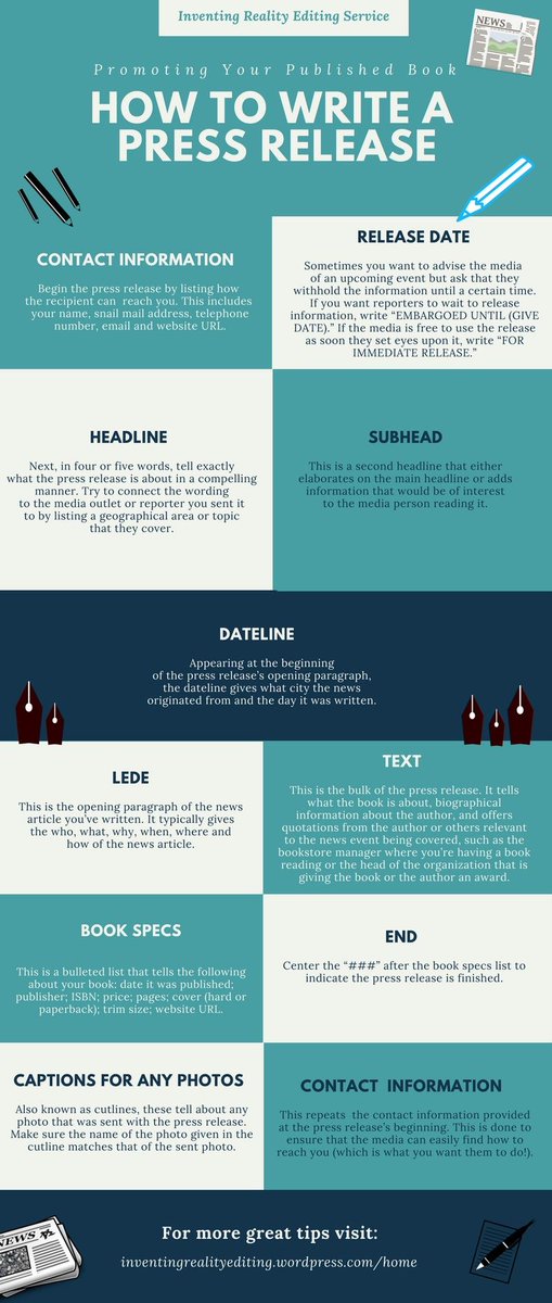 InventingRealit's tweet image. How to Write a Press Release #CreativeWriting #AuthorLife #Storytellers #amwriting #writingcommunity