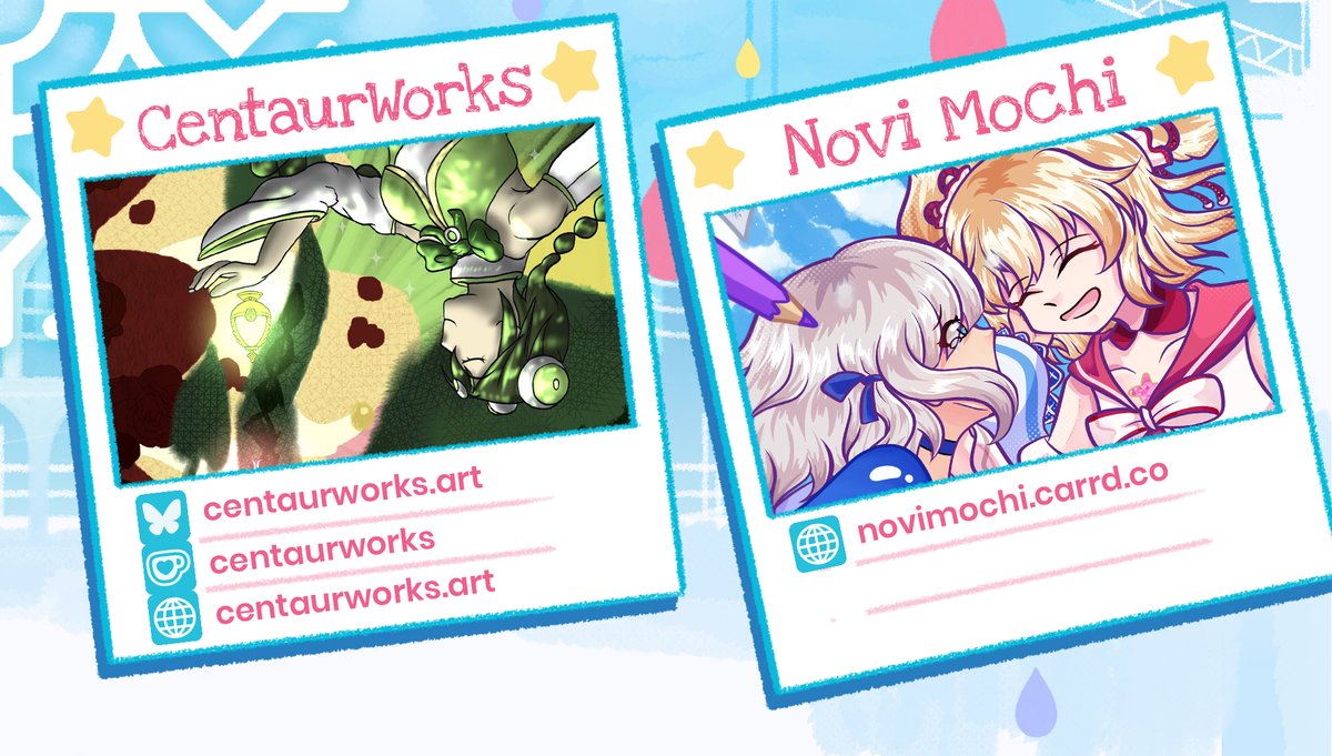 ConnectZine's tweet photo. ☁︎ CONTRIBUTOR PREVIEWS ☁︎

Showing off our second round of contributors today: tealeaf.draws, @lowheeledshoes, @creativekitbis, Ruelin, Milkychan, @kinaqua10, CentaurWorks, &amp; Novi Mochi!

#MadokaMagica #madoka_exedra #マギレコ #まどドラ生放送 #魔法少女まどかマギカ https://t.co/4HAltLlFFL