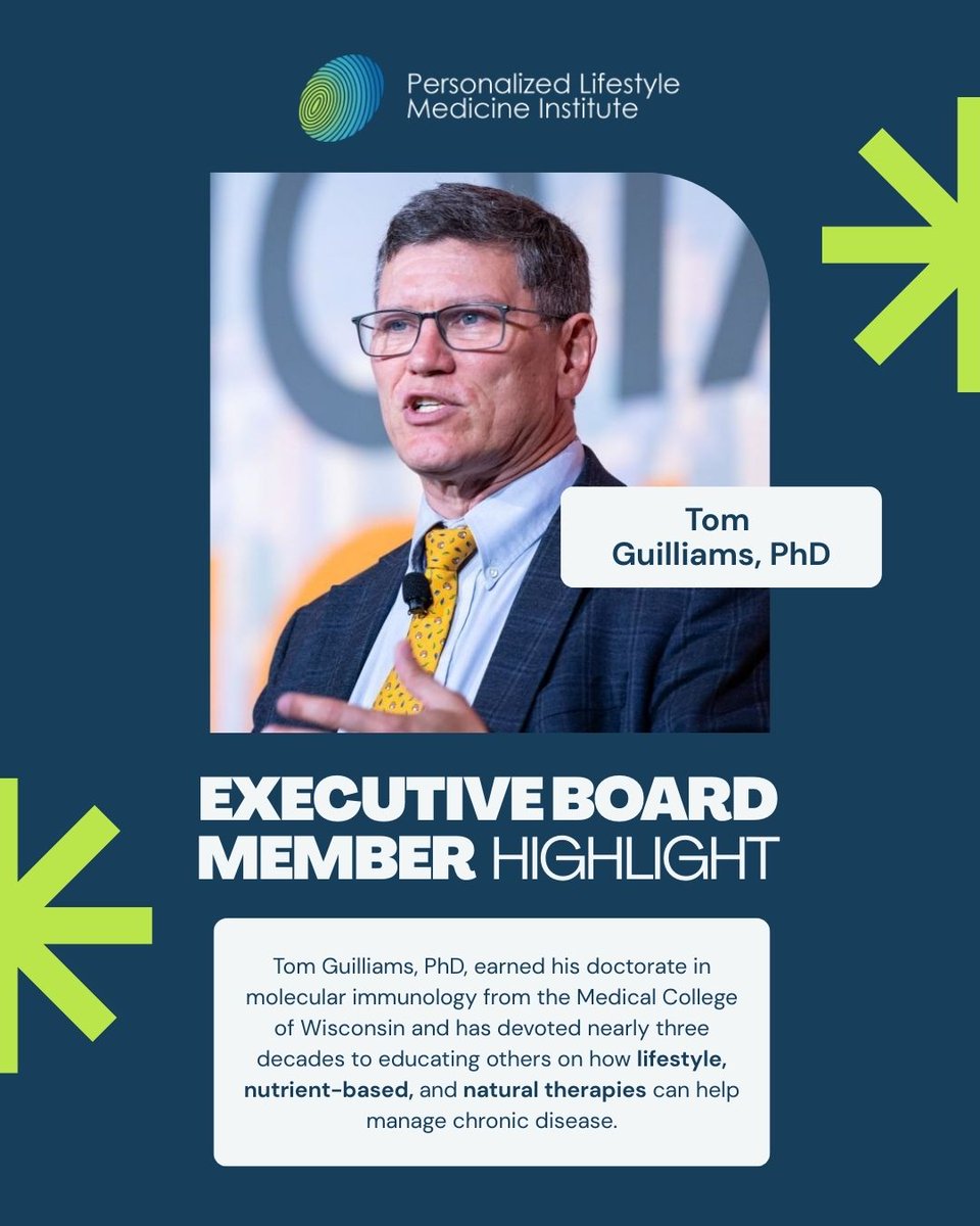 PLMInstitute's tweet image. Executive Board Member Highlight: Tom Guilliams

Tom Guilliams, PhD, earned his doctorate in molecular immunology from the Medical College of Wisconsin. 

plminstitute.org/leadership-and…

#plmi #personalizedmedicine #healthandwellness #healthspan #healthcareeducation #integrativehealth
