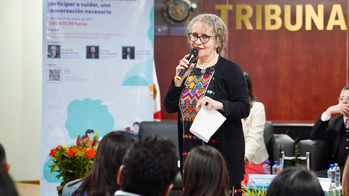 _AraceliDamian's tweet photo. Hoy en el conversatorio “Derecho al cuidado y democracia” en @TECDMX, destaqué la necesidad de impulsar una Revolución de los Cuidados y señalé que la creación de las Casas de las 3R busca reconocer, reducir y redistribuir los cuidados para avanzar hacia una democracia más justa. https://t.co/bN0RCDxXdE