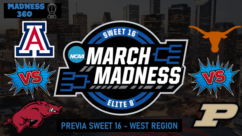 🚨 MADNESS 360 🚨

Texas vs Purdue 💣🔥
Arizona vs Arkansas ⭐️🏀

Dos batallas brutales en la West Region… talento, físico y un puesto en el Elite Eight en juego. Aquí se decide TODO. Con <a href="/virueles/">Jorge Virué</a> y <a href="/eloifp_13/">Eloi Fernández Porta</a>

📺 youtube.com/watch?v=vKy3QV…