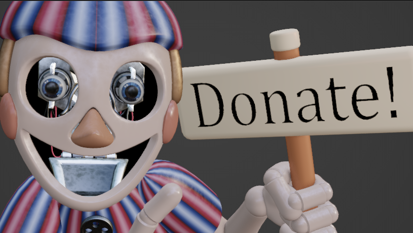 POPGOESdev's tweet photo. Some BTS of False BB for Dawko's charity pack for The PCRF. Plus, a special render of him with False Freddy! (2024) https://t.co/myHyTOljIk