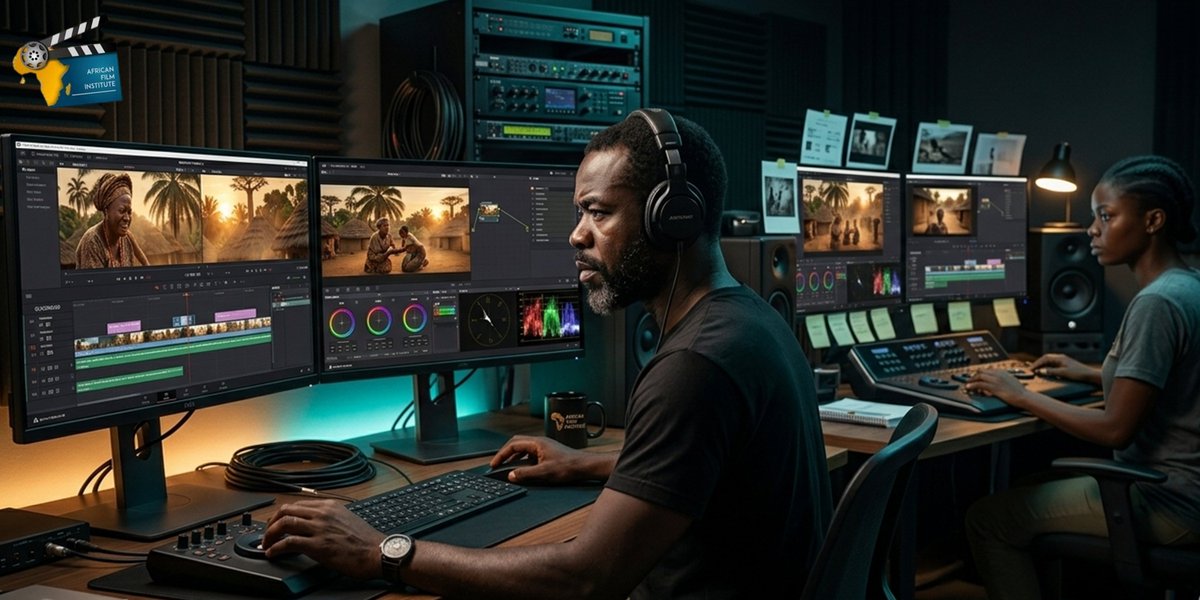 AfricanFilmInst's tweet photo. From production to post, we’re shaping the next generation! 🎬 

The African Film Institute provides hands-on training on professional editing and color grading. Empowering African filmmakers to tell our stories with global quality. 🌍✨ 

@TerryJerryAwase 

#AfricanFilmInstitute https://t.co/2kuyPIMMgZ