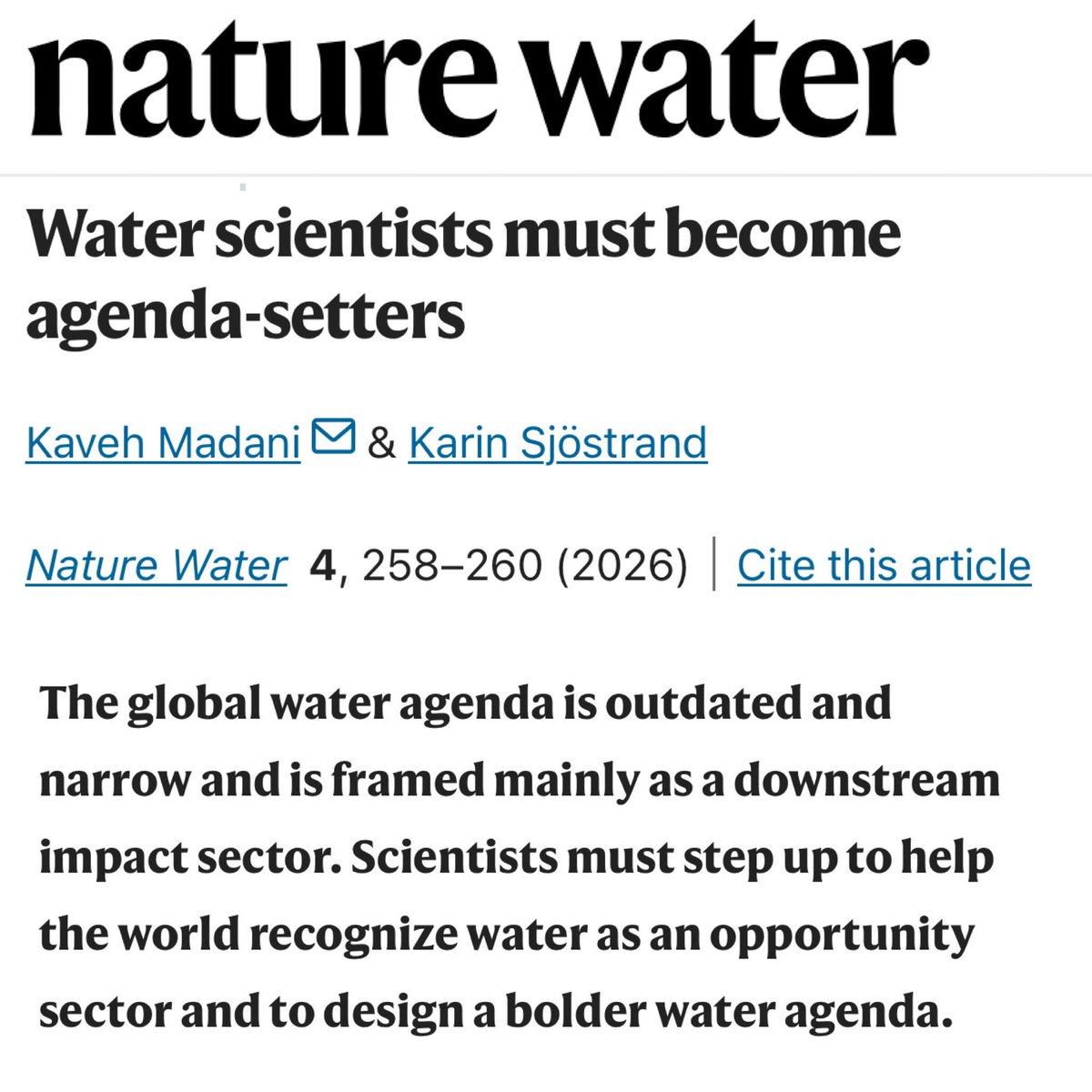 KavehMadani's tweet photo. The global water agenda is outdated and narrow. Scientists must step up.

Read our latest 👉 https://t.co/rHvQvJgljy https://t.co/YhOvCRqh8k