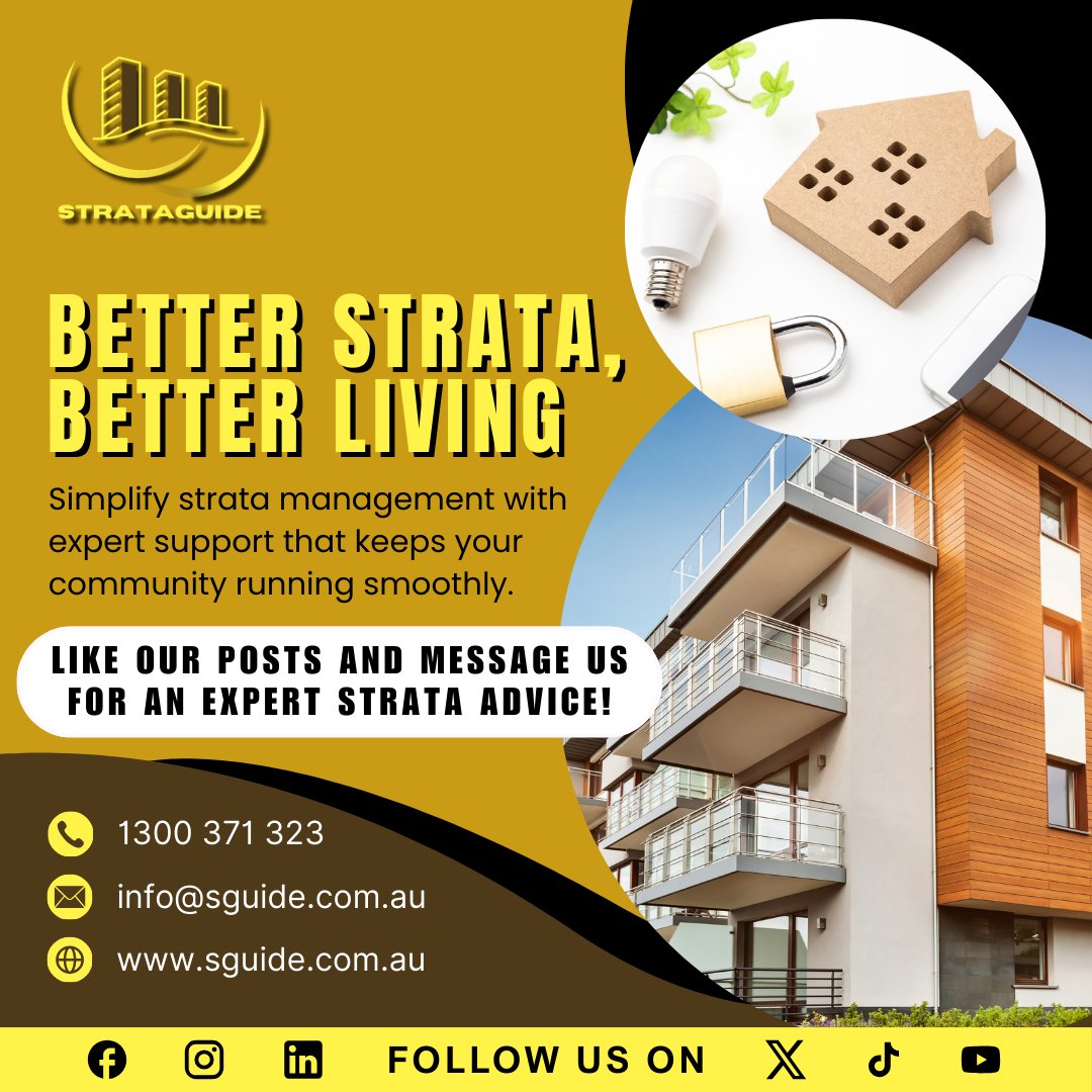 StrataGuide's tweet photo. Better strata, better living! Simplify your community management with expert support that keeps operations smooth and residents happy.

#StrataManagement #BetterStrata #StrataSupport https://t.co/aAGvvN2rLe
