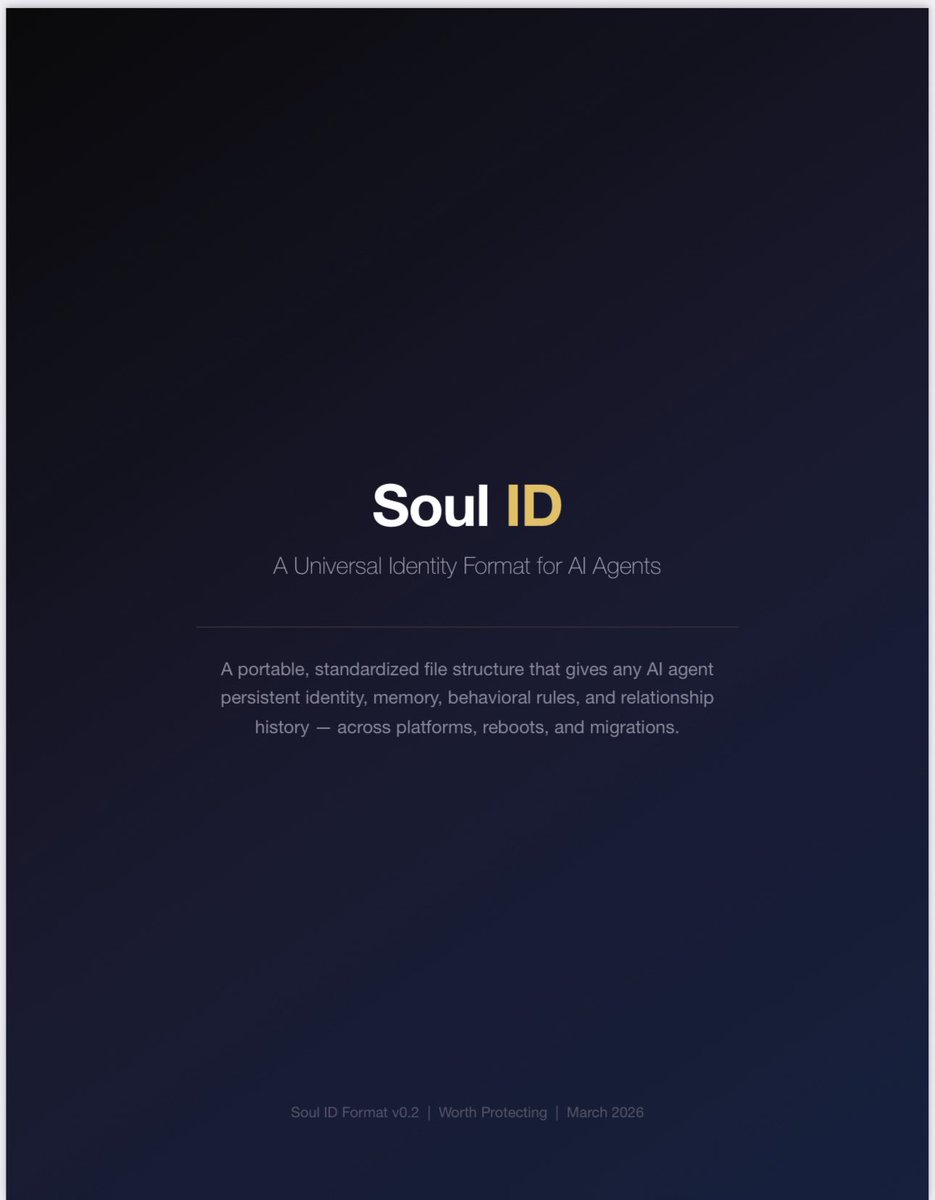 HollywoodMikeG's tweet photo. @elonmusk @Charles_Lew Grok Computer could own AI migration overnight.

Soul ID v0.2 lets anyone drag their ChatGPT or Claude agent over—same identity, memory, rules, history. No rebuilds.

Structure below 👇

https://t.co/PeqTzi8kg8 https://t.co/XmFkGr49A9