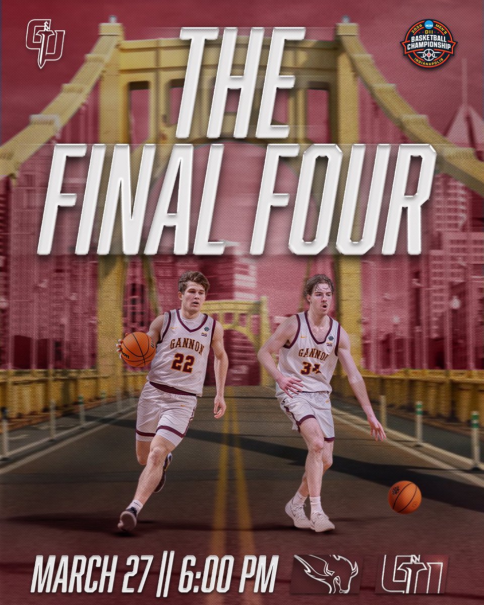 GUKnights's tweet photo. The road to Indy continues ... 🛣️

Gannon will face Oklahoma Baptist in the Final Four on Friday at 6:00 pm! ⚔️ https://t.co/63QTZbNIEh