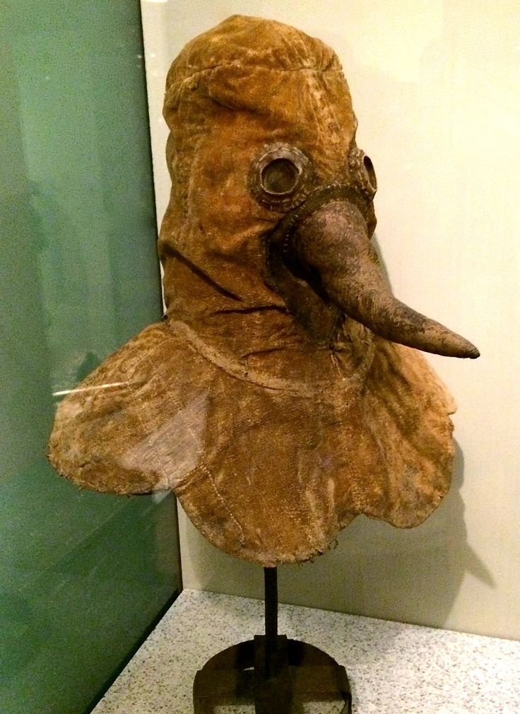 Plague doctors placed strongly scented herbs in the beak of the masks. It was believed during medieval times, if you can't smell it, it can't infect you.