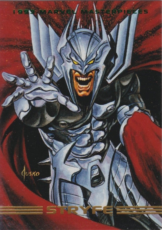 AustinGorton's tweet photo. Marvel Masterpieces Series 2. The 90s called, they want their villains back.
Which card is your favorite?
#TradingCardADay #MM2 #XMen #JoeJusko #BretBlevins #Stryfe #Cyber #OmegaRed #Deadpool https://t.co/L23Ba2vZPA