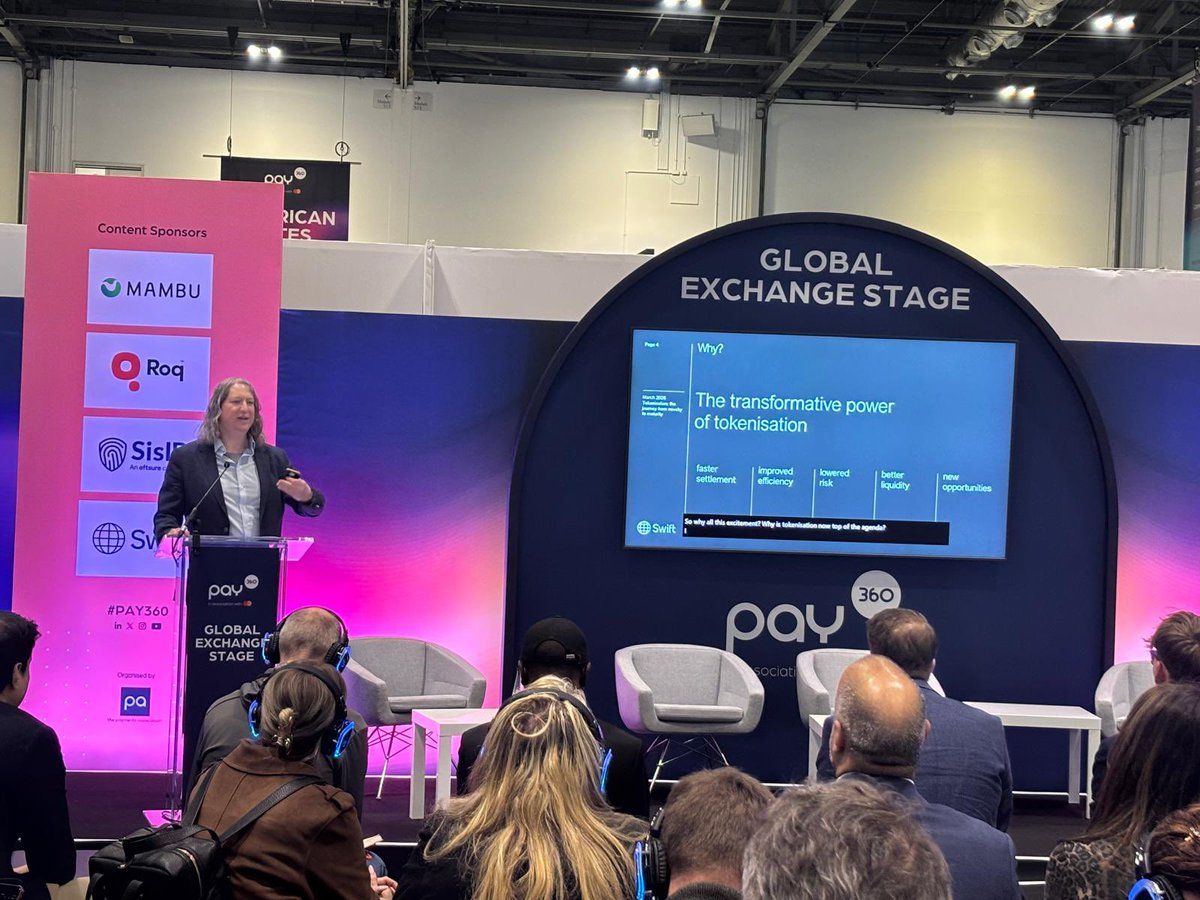Nick_kerigan's tweet image. Excellent day at Pay360 and proud to speak about the trend of tokenisation and how Swift is advancing cross-border payments. Together with our community, we are building a future at the intersection of TradFi and DeFi.

#payments #tokenization #blockchain #swift #pay360