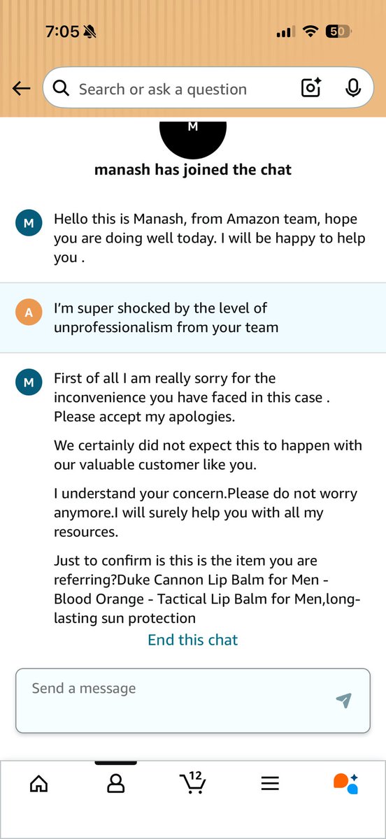 TheAbdullll's tweet photo. This extremely unprofessional I am so disappointed @amazon https://t.co/WfgTpUa06E