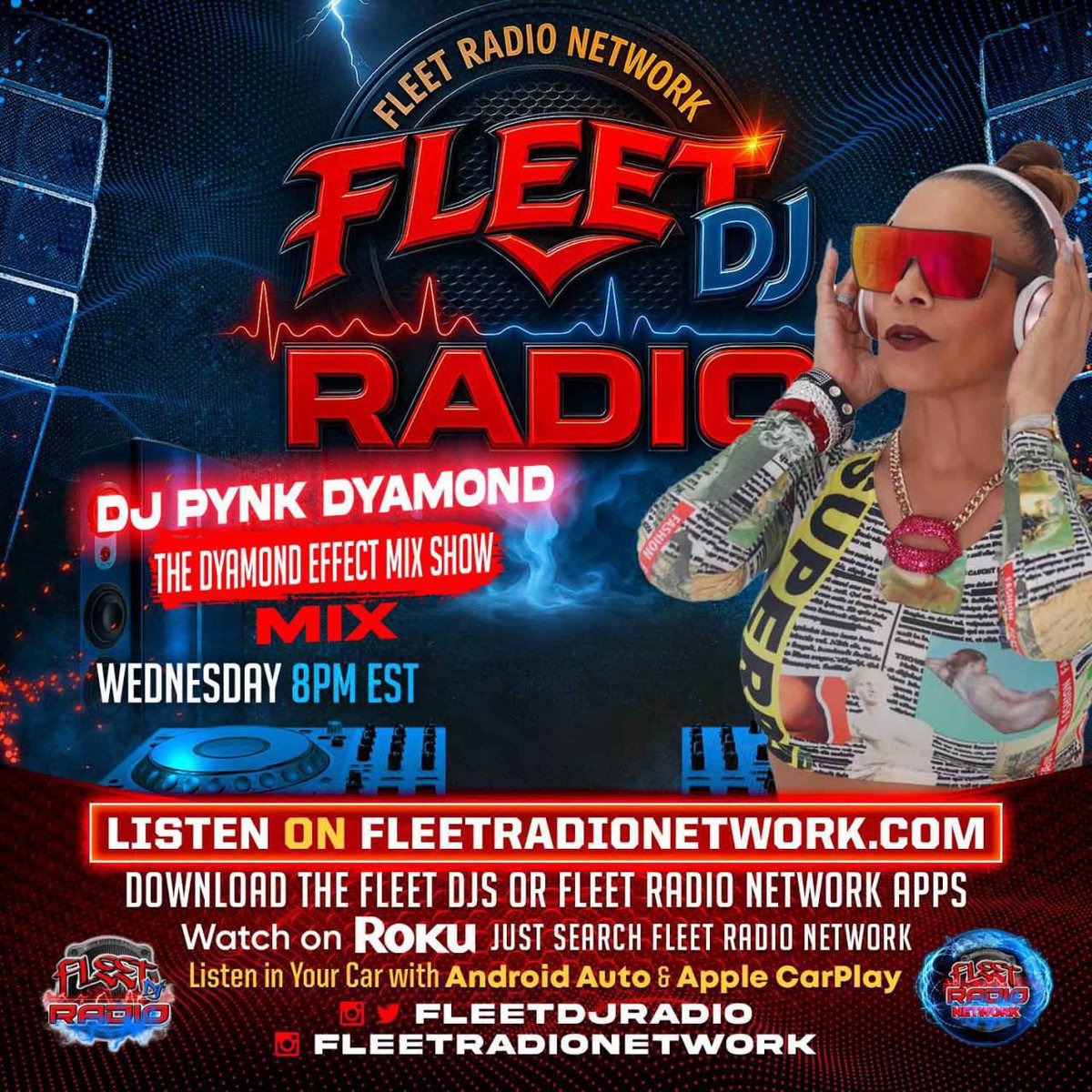 fleetdjradio's tweet photo. @djpynkdyamond is bringing the heat 🔥
Tap in to The Dyamond Effect Mix Show every Wednesday at 8PM EST on @fleetdjradio. Real vibes, nonstop energy, and mixes that hit different.

🎧 Listen live at https://t.co/Rd8nIBa7jA
📲 Download the Fleet DJs or Fleet Radio Network app https://t.co/MB5qi3I53j