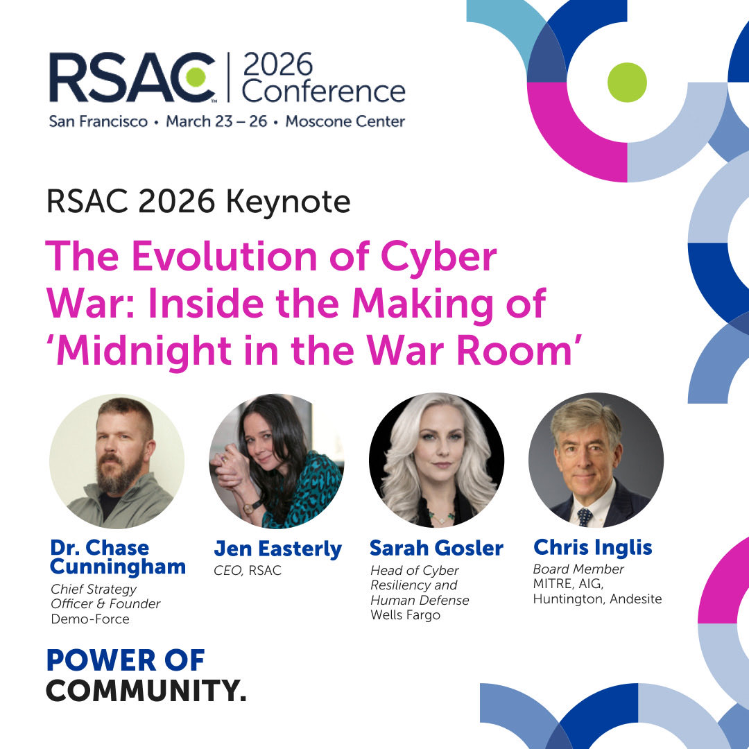 OneRSAC's tweet photo. Don't miss one of the final Keynotes of #RSAC 2026, where we’ll discuss the toll on CISOs as they work to defend against cybercrime.

Join us tomorrow at 12:20 PM at the YBCA Theater to discover how to move beyond IT to a collective social duty that will improve resilience. https://t.co/hjqQbbgsHl