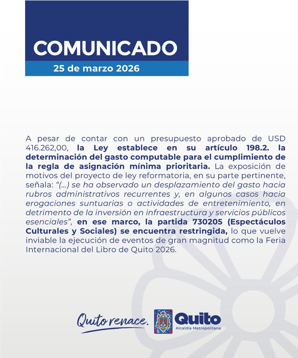 culturaquito's tweet photo. 🔖 #ComunicadoOficial a la Ciudadanía | https://t.co/jumW8hsReS