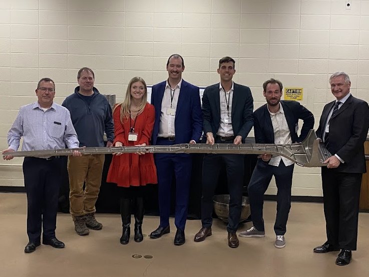 NXatomics's tweet photo. We can 3D print parts for airplanes and submarines, why not nuclear reactors? 

Our team recently visited @Sciaky_inc in Chicago to discuss using their EBAM technology for our developing SMR. https://t.co/zbIUqNCvWC