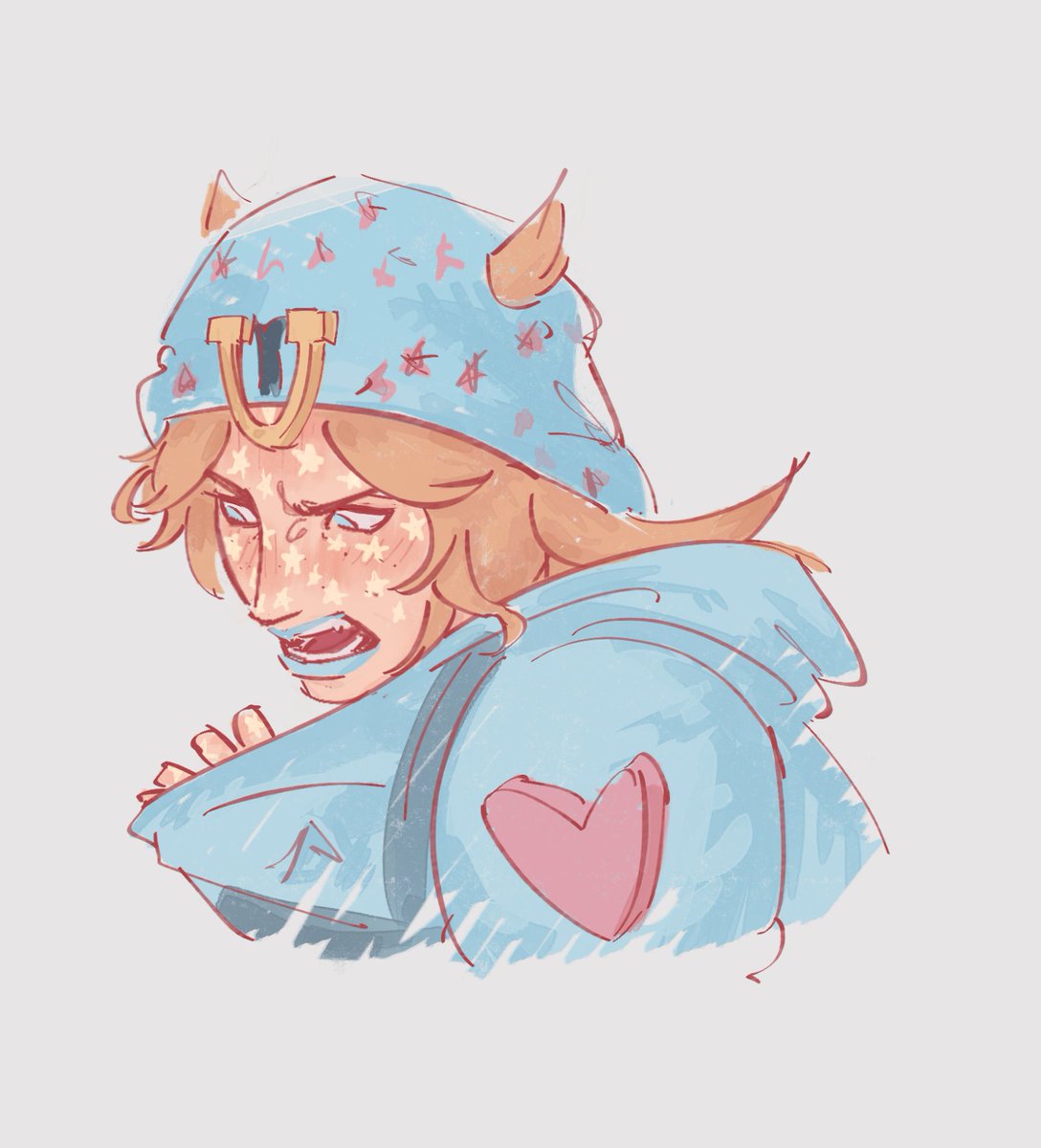 artblock is hitting so doodled this to fight back anyway. blushy johnny do u see the vision