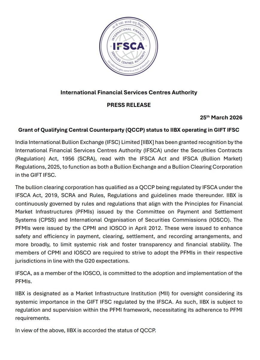 India International Bullion Exchange IFSC Ltd. tweet media