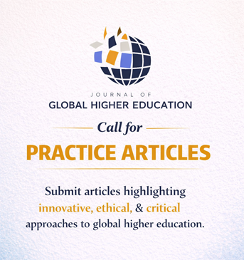 GlobalHigherEdJ's tweet photo. 📢We are seeking submission for the category "Practice Articles”❗

Word count: Up to 3,000 words, excluding abstract, references, tables, and figures

EMail us at globalhigheredjournal@gmail.com
Or visit https://t.co/wApdgKf24D

#highereducation #globalhighered #NewJournalDrop https://t.co/8J0rkJLb8N