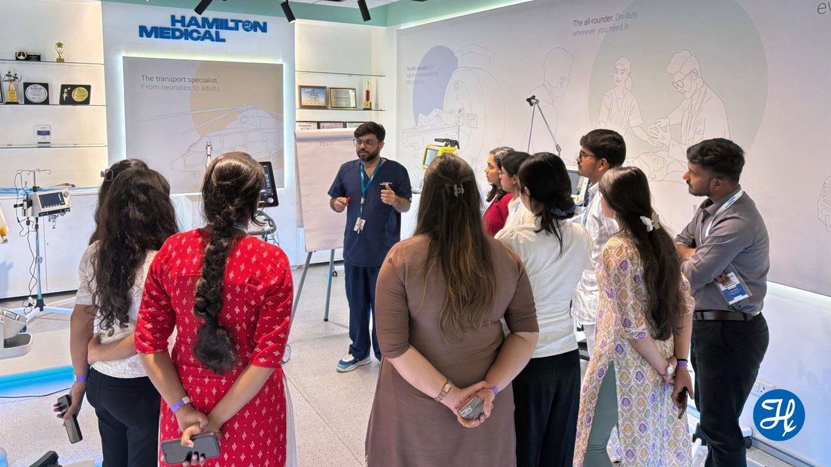 HamiltonMedical's tweet photo. Inspiring the next generation of #VentilationGeek
Great hosting MSc Respiratory Therapy students from Bharati Hospital & SIHS at the #HamiltonMedicalIndia- sharing insights on the #MedicalDevicese industry, #MechanicalVentilation, and hands-on tech exposure.
#HealthcareEducation https://t.co/mHjIb6wm3t