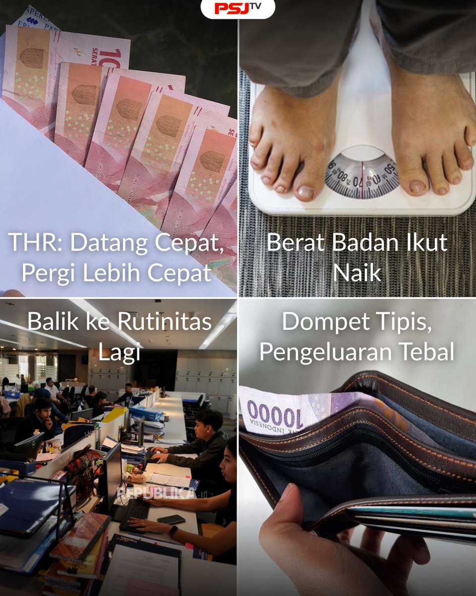 tv_psj's tweet photo. Libur panjang telah berakhir nih, hari ini sudah banyak yang kembali beraktivitas normal seperti biasanya😁
Nah.. ini nih beberapa realita yang langsung dihadapi setelah libur lebaran ini, Ada yang setuju?
#jakarta #liburlebaran #longweekend #psjtv https://t.co/09qmTaVSm8