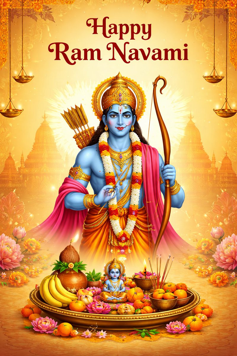 श्री रामचन्द्र कृपालु भजुमन, हरण भवभय दारुणं। नव कंज लोचन कंज मुख, कर कंज पद कंजारुणं ।।

मर्यादा पुरुषोत्तम रघुकुलनन्दन भगवान श्री राम के जन्मोत्सव रामनवमी की आप सभी को हार्दिक बधाई एवं शुभकामनाएं।
भगवान श्री राम की कृपा सब पर बनी रहे ।
यही कामना करता हूं।
#RamNavami