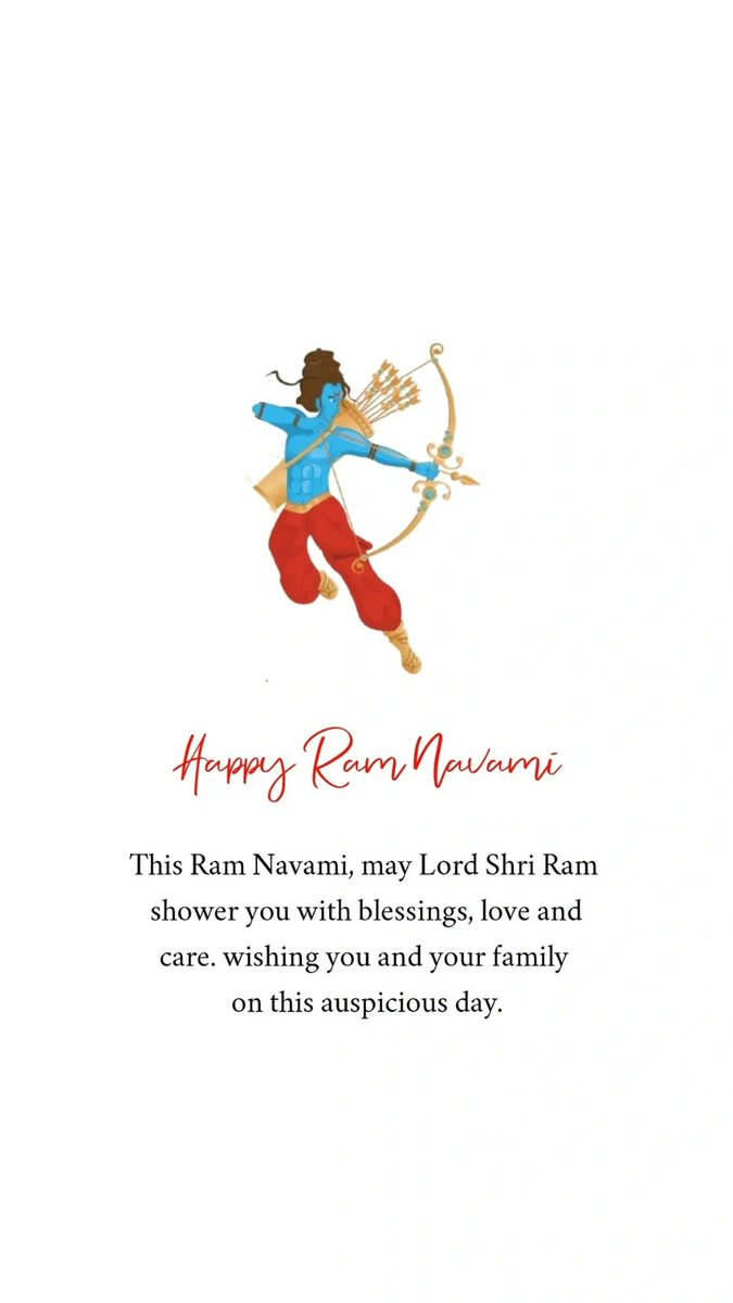 May the divine blessings of Shri Ram bring happiness, wealth, health and prosperity into your lives. Wishing you all and your loved ones a very happy Ram Navami. 
#RamNavami #RamNavami2025 #HappyRamNavami #JaiShriRam