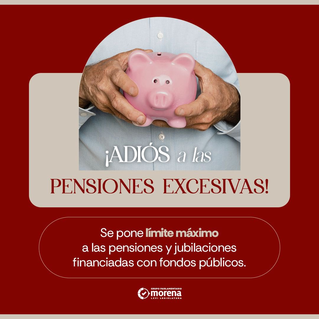 El día de hoy en la <a href="/Mx_Diputados/">H. Cámara de Diputados</a>  terminamos con las pensiones doradas y privilegios de unos cuantos. Con la aprobación de la iniciativa de nuestra Presidenta <a href="/Claudiashein/">Claudia Sheinbaum Pardo</a> pusimos un límite a las pensiones y jubilaciones que son pagadas con el dinero público.

<a href="/PartidoMorenaMx/">Morena</a>
