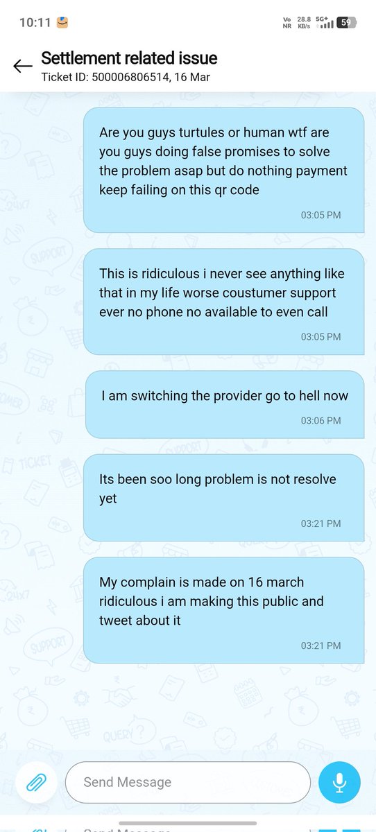 Farhan_rana_'s tweet image. Been waiting since March 16 for @PaytmBusiness to resolve my QR code issue (Ticket 500006806514). RuPay CC payments constantly fail, and customer support is completely silent. Empty promises and zero help. If you want to ruin your business, use Paytm. @Paytmcare #paytmfail