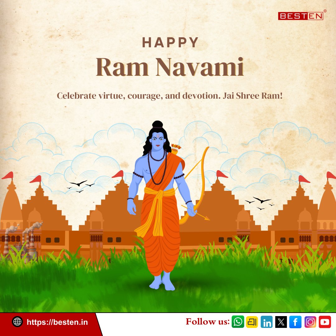 BestenIndia's tweet photo. The birth of Lord Rama marks the path of dharma, devotion, and righteous living.
Visit us: https://t.co/i2EoXELX8L
#RamaNavami #JaiShriRam #DharmaPath #RamBhakti #SpiritualVibes #Bestenindia https://t.co/wyOMk8TM5Y