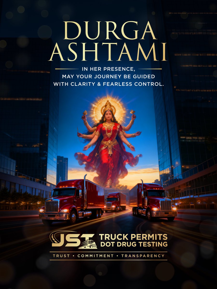 JstTruck's tweet image. In the presence of divine शक्ति,
may every road ahead be steady, fearless, and guided.
Drive with faith. Move with power. 🚛🌺

#DurgaAshtami #MaaDurga #Navratri #DivineStrength #BlessedJourney #FaithAndPower #FearlessLiving #Shakti #FestivalVibes #IndianFestivals